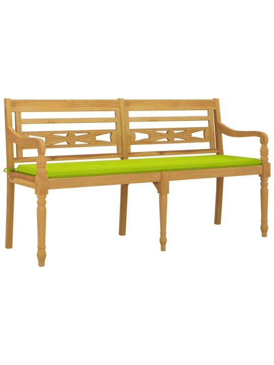 Sols ar spilgti zaļu matraci, 150 cm, masīvs tīkkoks