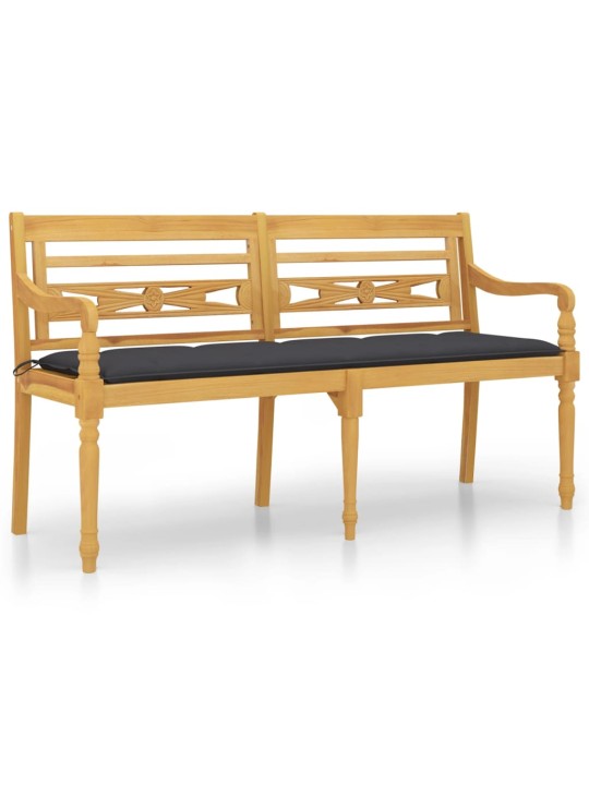 Sols ar pelēku matraci, 150 cm, masīvs tīkkoks