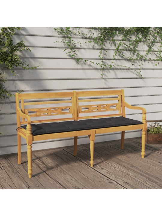 Sols ar pelēku matraci, 150 cm, masīvs tīkkoks