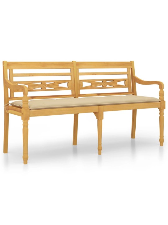 Sols ar bēšu matraci, 150 cm, masīvs tīkkoks