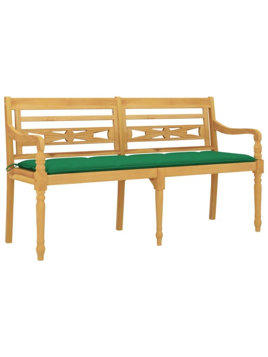 Sols ar zaļu matraci, 150 cm, masīvs tīkkoks