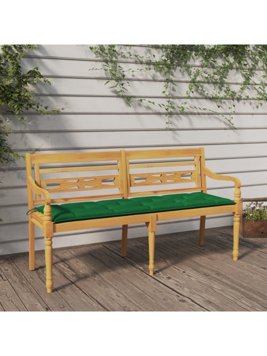 Sols ar zaļu matraci, 150 cm, masīvs tīkkoks