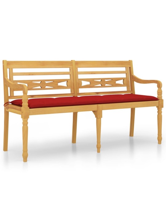 Sols ar sarkanu matraci, 150 cm, masīvs tīkkoks