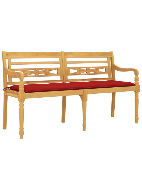 Sols ar sarkanu matraci, 150 cm, masīvs tīkkoks