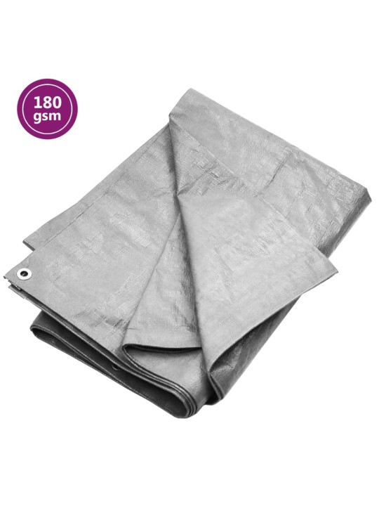 Brezenta pārklājs, 180 g/m², 8x8 m, pelēks, hdpe