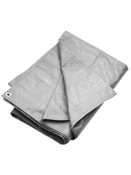 Brezenta pārklājs, 180 g/m², 8x8 m, pelēks, hdpe