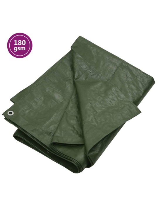 Brezenta pārklājs, 180 g/m² 8x12 m, zaļš, hdpe