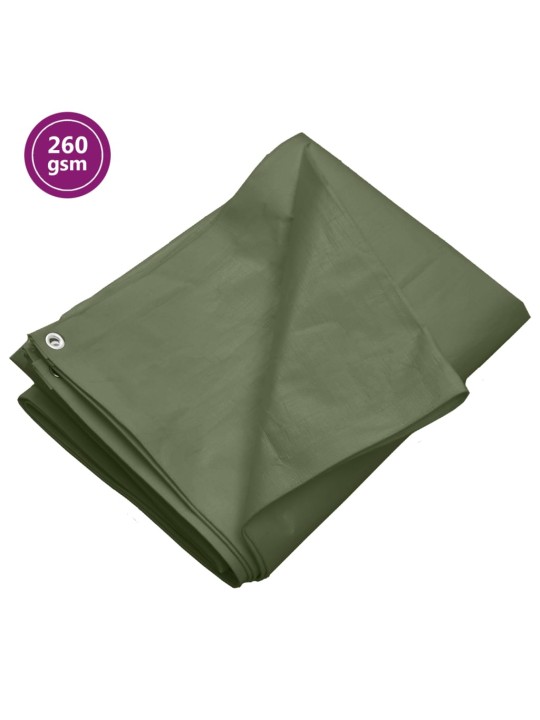 Brezenta pārklājs, 260 g/m², 4x8 m, zaļš, hdpe
