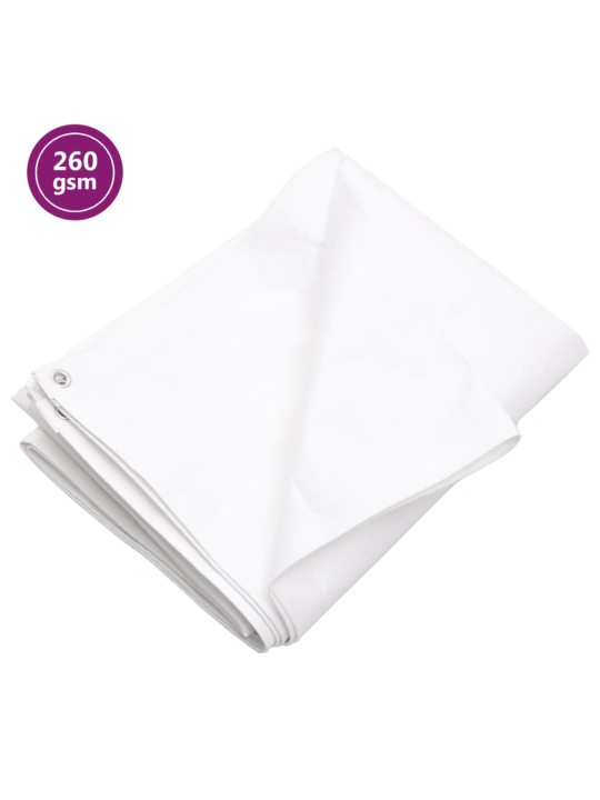 Brezenta pārklājs, 260 g/m², 6x12 m, balts, hdpe