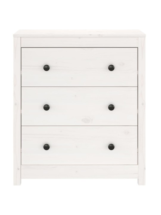 Kumode, balta, 70x35x80 cm, priedes masīvkoks