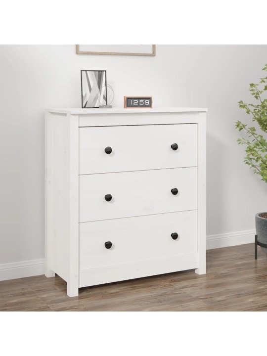 Kumode, balta, 70x35x80 cm, priedes masīvkoks