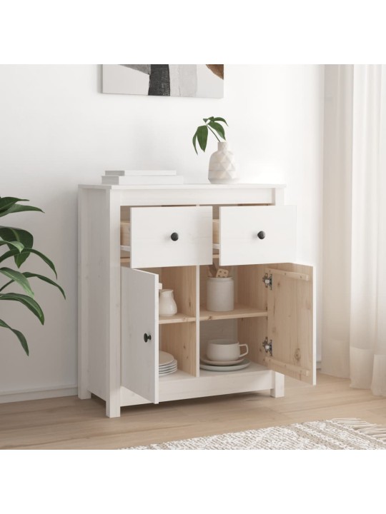Kumode, balta, 70x35x80 cm, priedes masīvkoks