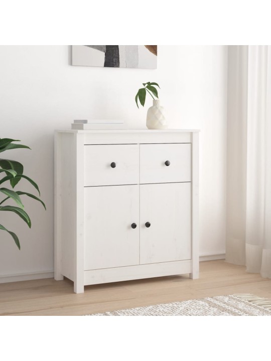 Kumode, balta, 70x35x80 cm, priedes masīvkoks