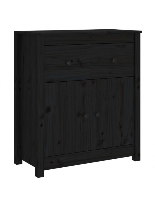 Kumode, melna, 70x35x80 cm, priedes masīvkoks