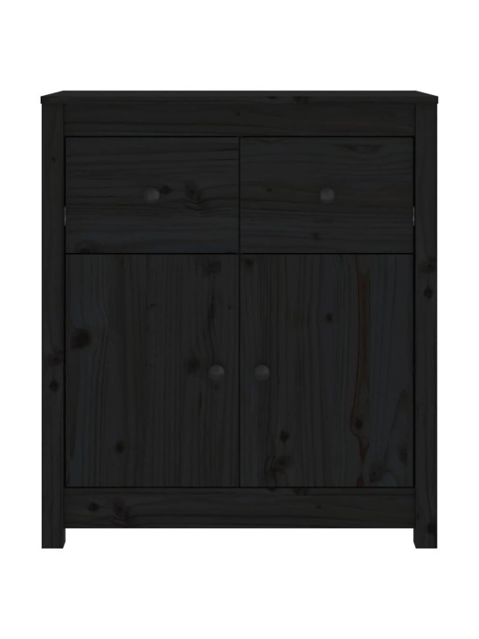 Kumode, melna, 70x35x80 cm, priedes masīvkoks