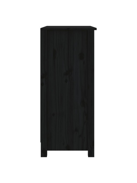 Kumode, melna, 70x35x80 cm, priedes masīvkoks