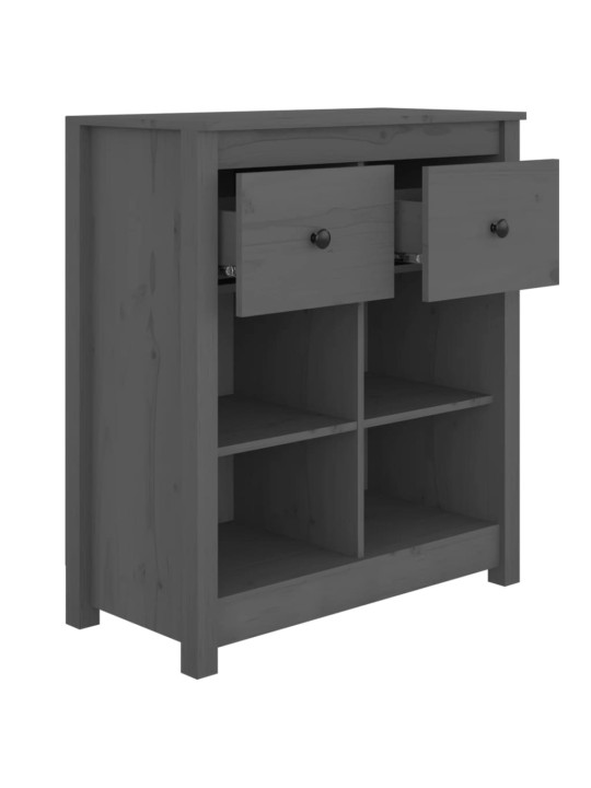 Kumode, pelēka, 70x35x80 cm, priedes masīvkoks