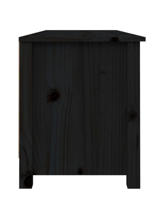 Apavu plaukts/soliņš, melns, 110x38x45,5 cm, priedes masīvkoks
