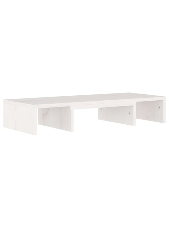 Monitora paliktnis, balts, 60x24x10,5 cm, priedes masīvkoks