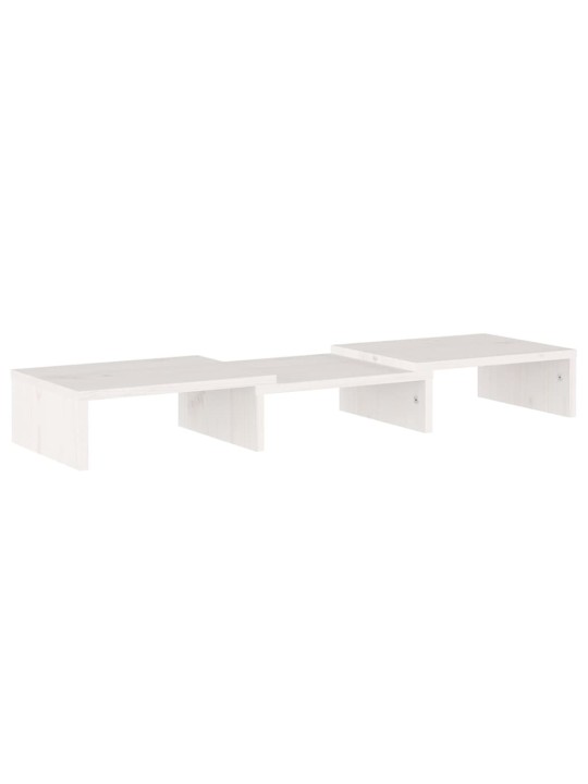 Monitora paliktnis, balts, 60x24x10,5 cm, priedes masīvkoks
