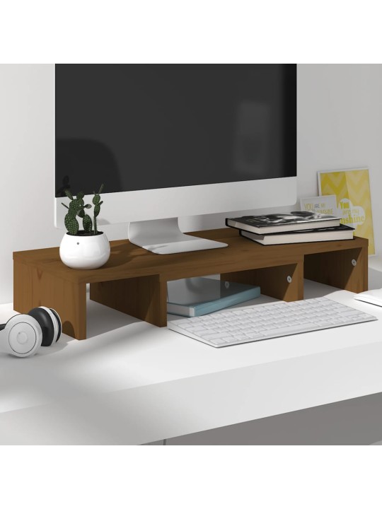Monitora paliktnis, brūns, 60x24x10,5 cm, priedes masīvkoks