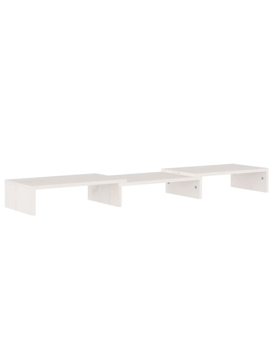 Monitora paliktnis, balts, 80x24x10,5 cm, priedes masīvkoks