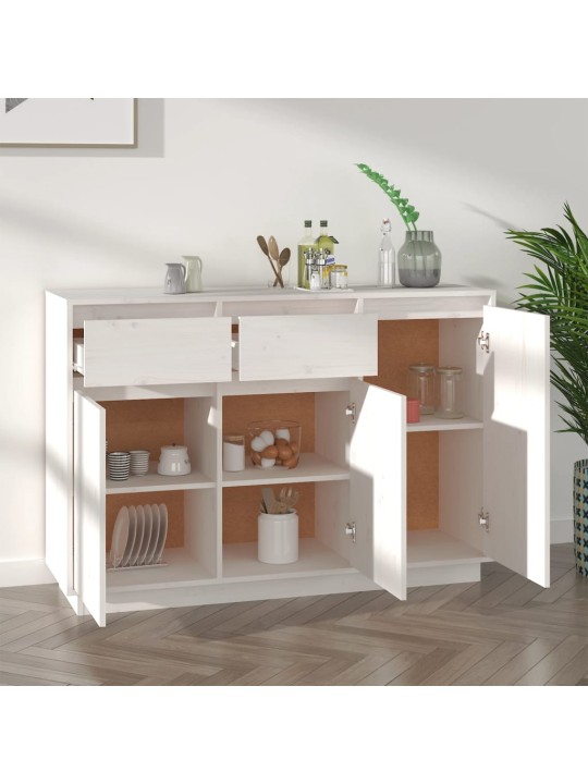 Kumode, balta, 110x34x75 cm, priedes masīvkoks