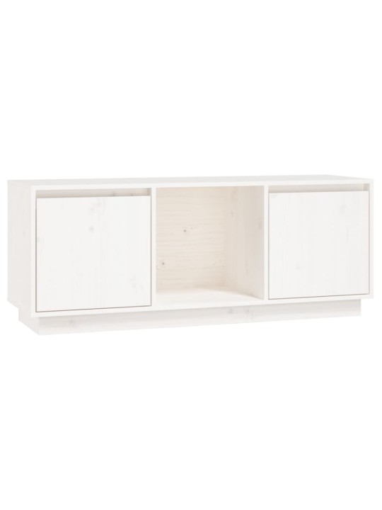 Tv plaukts, balts, 110,5x35x44 cm, priedes masīvkoks