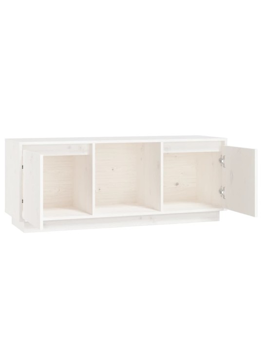 Tv plaukts, balts, 110,5x35x44 cm, priedes masīvkoks