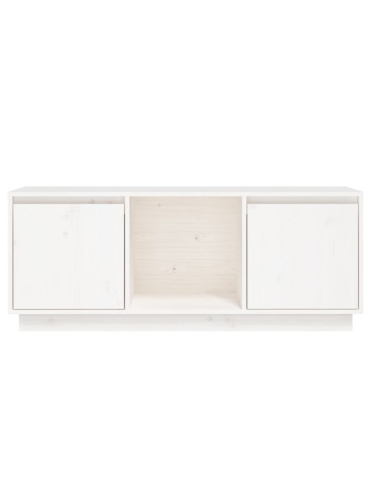 Tv plaukts, balts, 110,5x35x44 cm, priedes masīvkoks