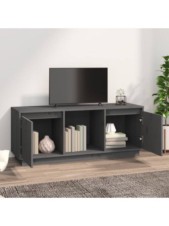 Tv skapītis, pelēks, 110,5x35x44 cm, priedes masīvkoks