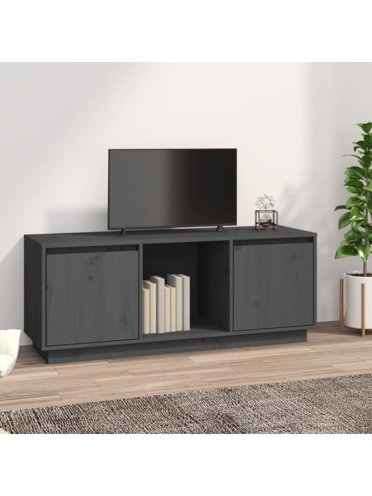 Tv skapītis, pelēks, 110,5x35x44 cm, priedes masīvkoks