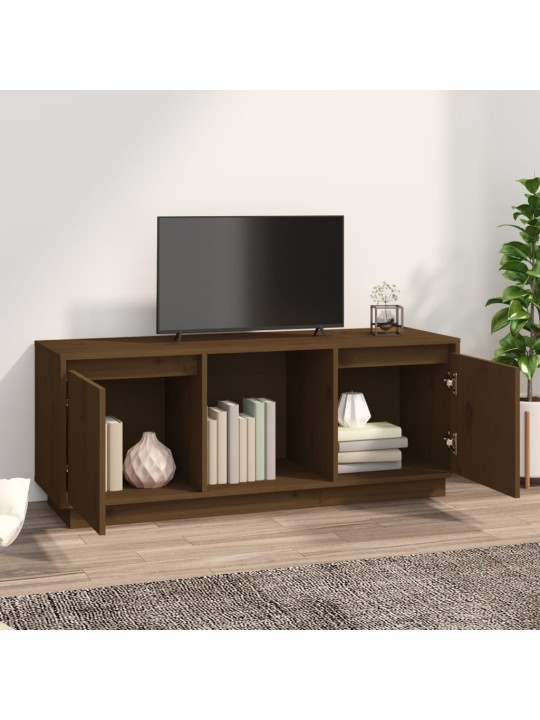 Tv skapītis, medus brūns, 110,5x35x44 cm, priedes masīvkoks