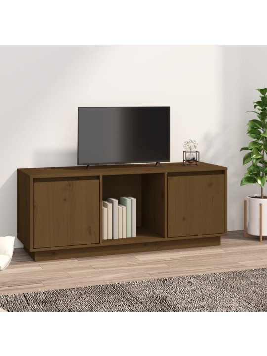 Tv skapītis, medus brūns, 110,5x35x44 cm, priedes masīvkoks