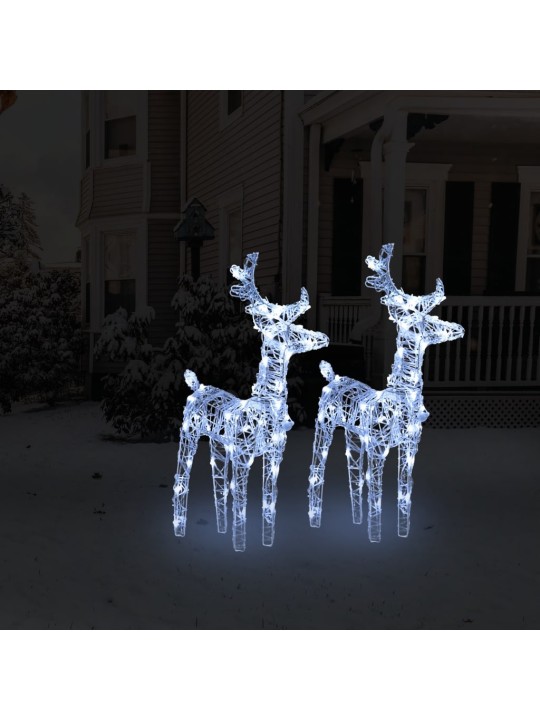 Ziemassvētku ziemeļbrieži, 2 gab., 80 vēsi baltas led, akrils