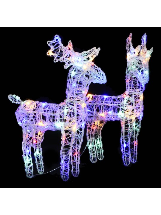 Ziemassvētku ziemeļbrieži, 2 gab., 80 krāsainas led, akrils