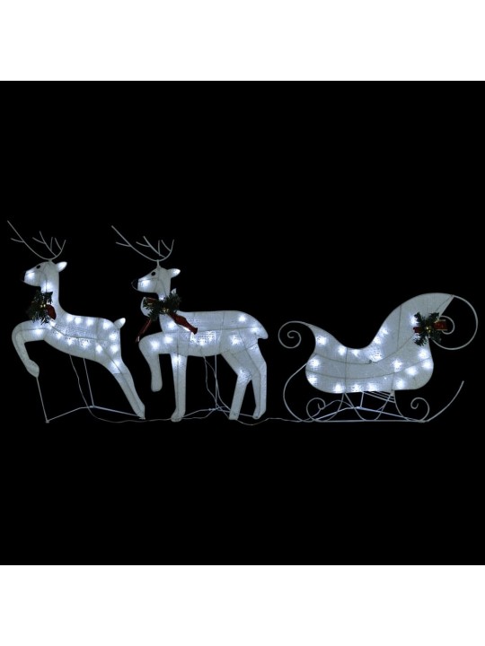 Ziemassvētku dekorācija, ziemeļbrieži un kamanas, 60 led
