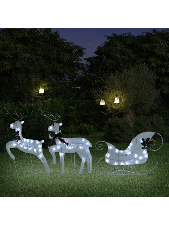Ziemassvētku dekorācija, ziemeļbrieži un kamanas, 60 led