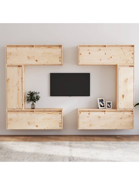 Tv skapīši, 6 gab., priedes masīvkoks