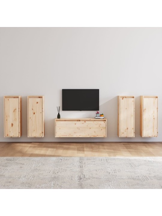 Tv skapīši, 5 gab., priedes masīvkoks