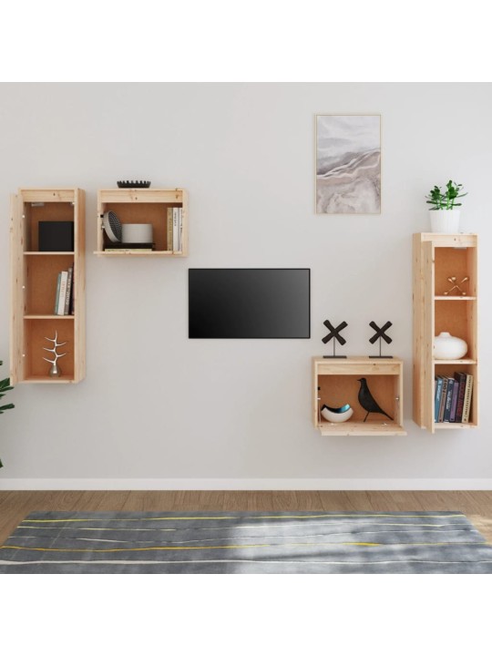 Tv skapīši, 4 gab., priedes masīvkoks