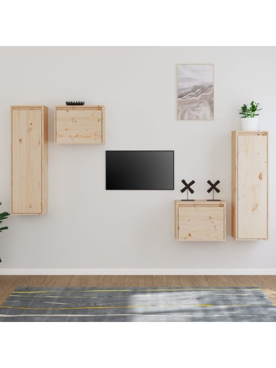 Tv skapīši, 4 gab., priedes masīvkoks