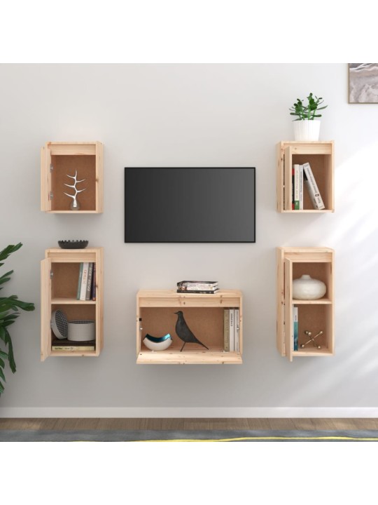 Tv skapīši, 5 gab., priedes masīvkoks