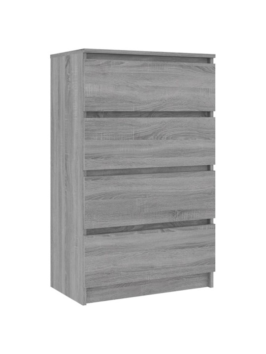 Kumode, pelēcīga ozola krāsā, 60x35x98,5 cm, inženierijas koks