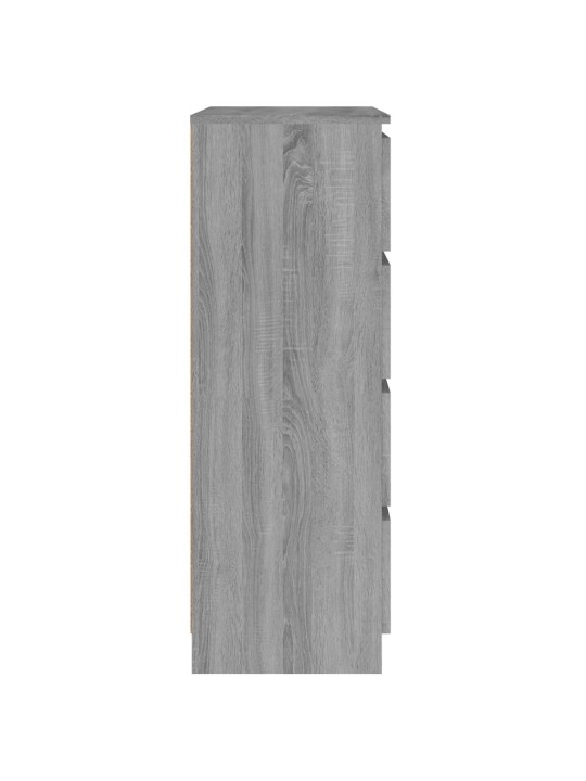 Kumode, pelēcīga ozola krāsā, 60x35x98,5 cm, inženierijas koks