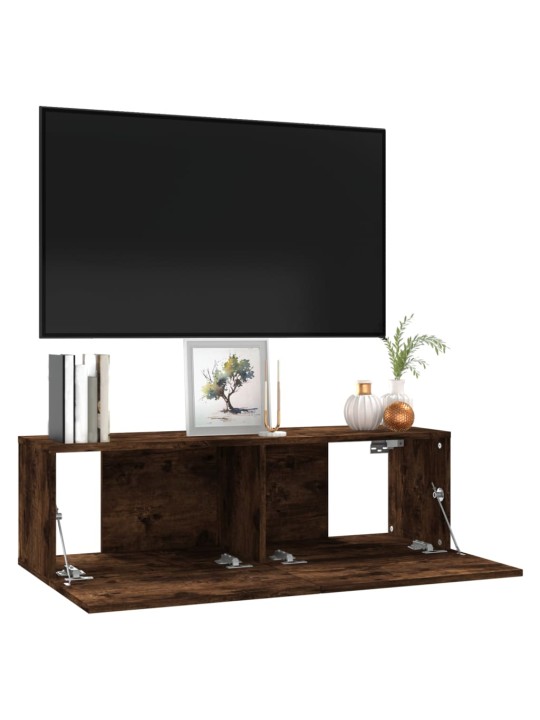 Tv sienas skapītis, ozolkoka, 100x30x30 cm, inženierijas koks