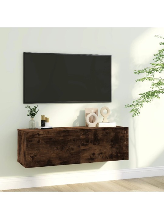 Tv sienas skapītis, ozolkoka, 100x30x30 cm, inženierijas koks