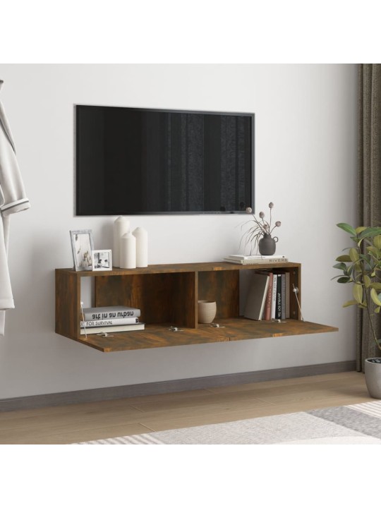 Tv sienas skapītis, ozolkoka, 120x30x30 cm, inženierijas koks