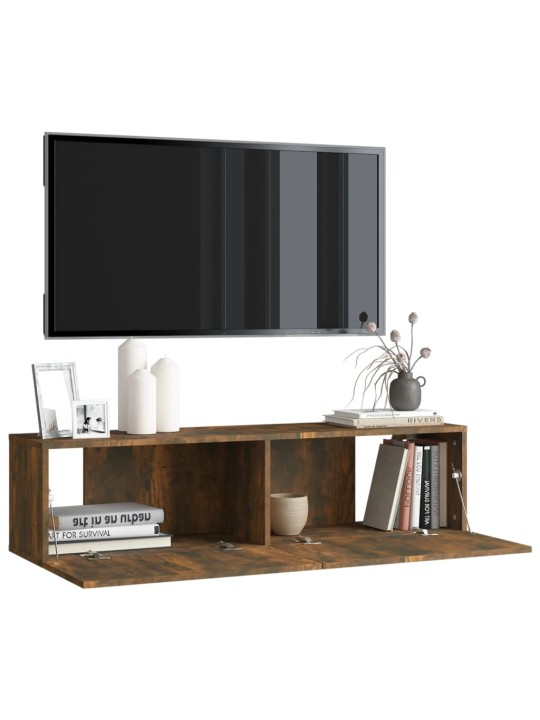 Tv sienas skapītis, ozolkoka, 120x30x30 cm, inženierijas koks