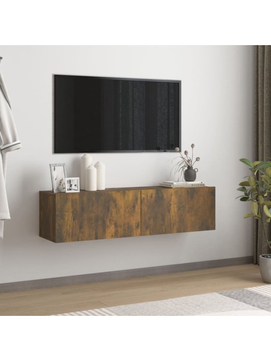 Tv sienas skapītis, ozolkoka, 120x30x30 cm, inženierijas koks